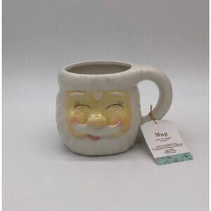 New Figural Santa Claus Face Coffee Mug 22 oz Christmas Retro Eyes Closed